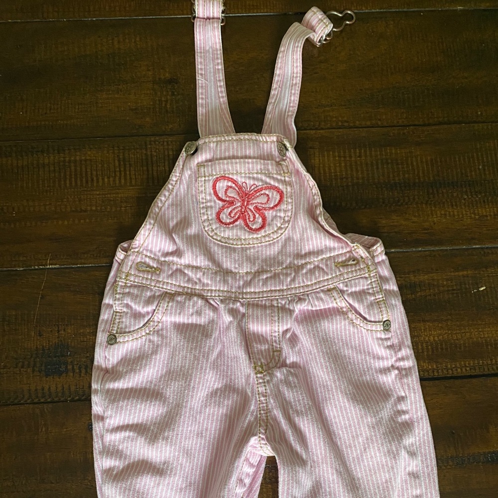 Cute pink jean overalls - 18 months